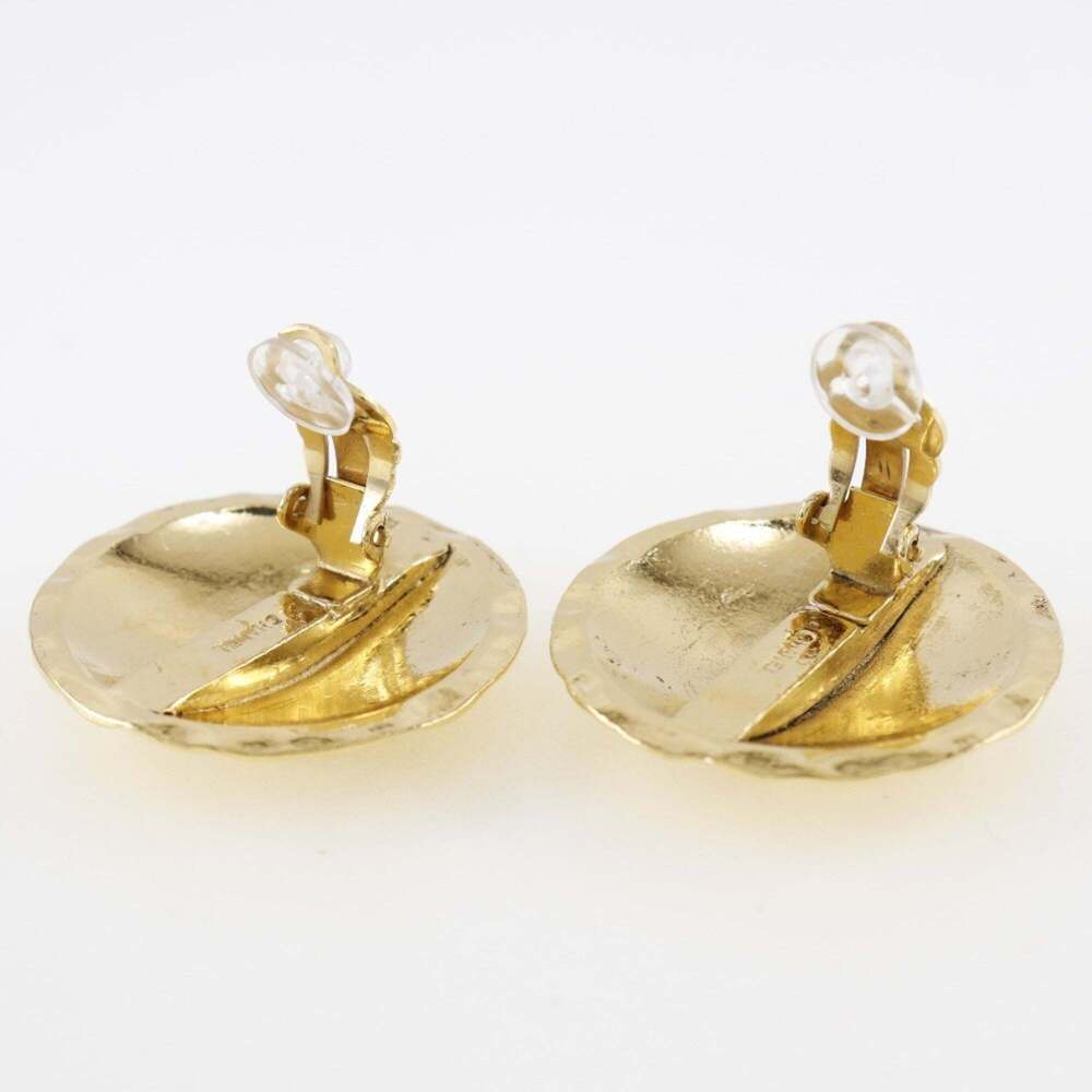 CHANEL Authentic Gold Logo Earrings - Picture 4 of 9
